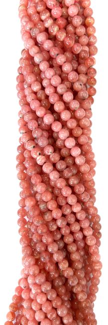 Perlas de Rhodochrosite AAA de 6-7mm en hilo de 40cm