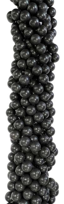 Perlas de Shungite A de 8mm en hilo de 40cm