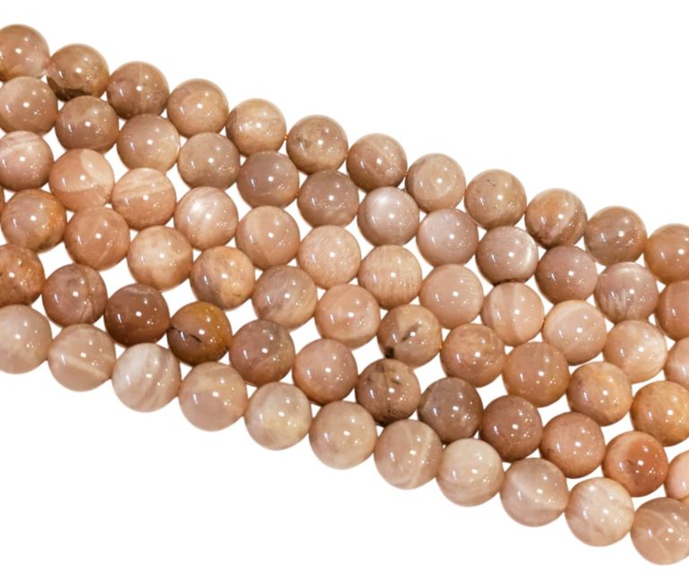 Perlas de Piedra del Sol de 8mm en hilo de 40cm