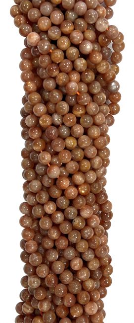 Perlas de Piedra del Sol Dorado AA de 6mm en hilo de 40cm