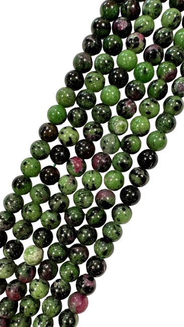 Perlas de Rubis Zoïsite A de 10mm en hilo de 40cm