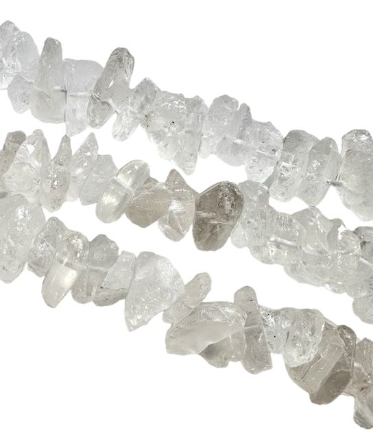 Piedras en bruto de cristal de roca A 13-20 mm en un hilo de 40 cm