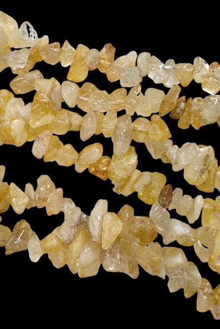 incienso en Chips de Citrino Natural 5-8mm en un hilo de 80cm|es