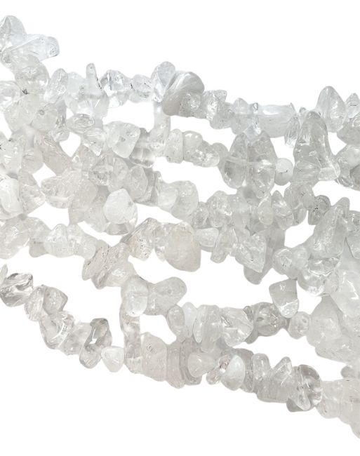 Virutas de cristal de roca de 5-8 mm en un hilo de 80 cm