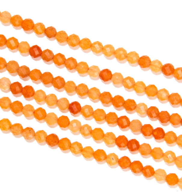Aventurina naranja facetada A Cuentas de 3 mm en alambre de 40 cm