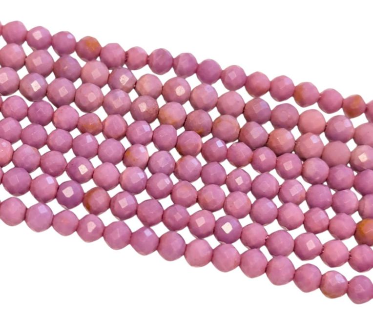 Lepidolita Mica Malva Facetada AA Cuentas de 3 mm en alambre de 40 cm