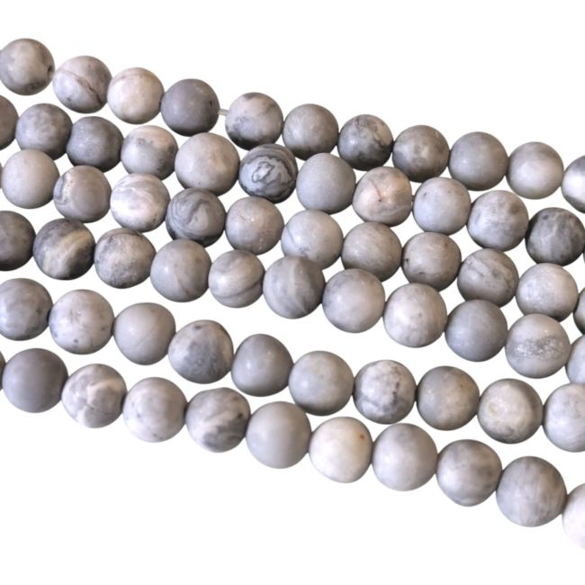 Cuentas de jaspe mate Picasso de 4 mm en hilo de 40 cm