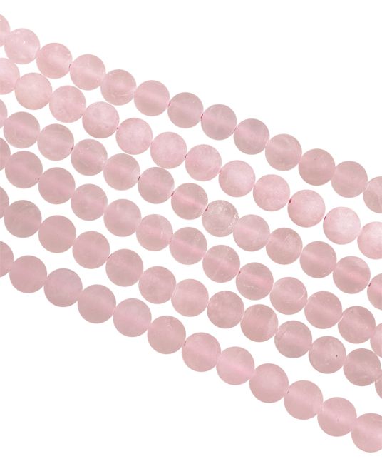 Cuarzo rosa A perlas mate 6mm en hilo de 40cm