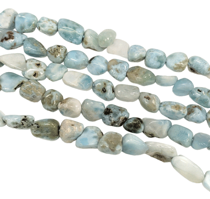 incienso en Larimar A Piedras rodadas sobre hilo 5-8mm 40cm