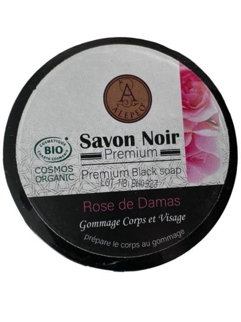 incienso en Cosmos Jabón Negro Orgánico Rosa de Damasco 250g