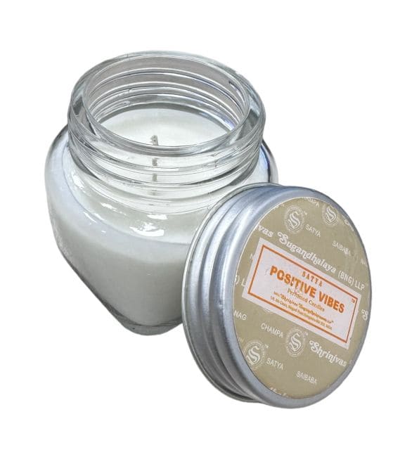 incienso en Satya Positive vibes velas 30grs en vaso|es