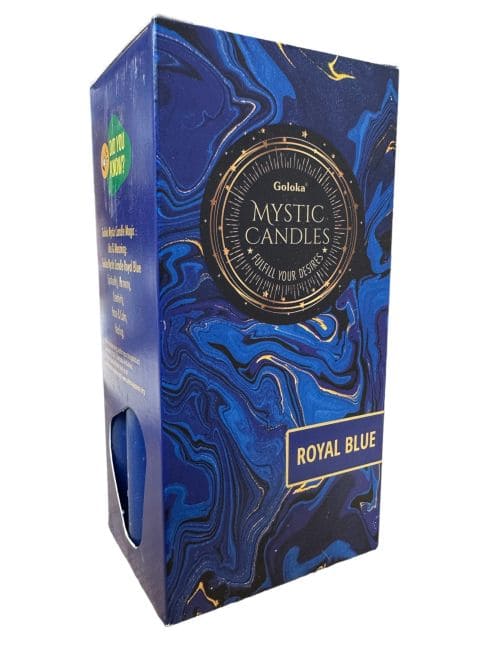 Velas Goloka Masa Teñida Azul Real 13cm 20uds