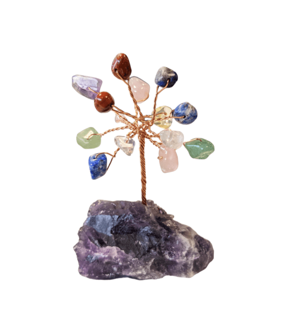 Árbol de la Vida 7 Chakras en Drusa Amatista 8cm