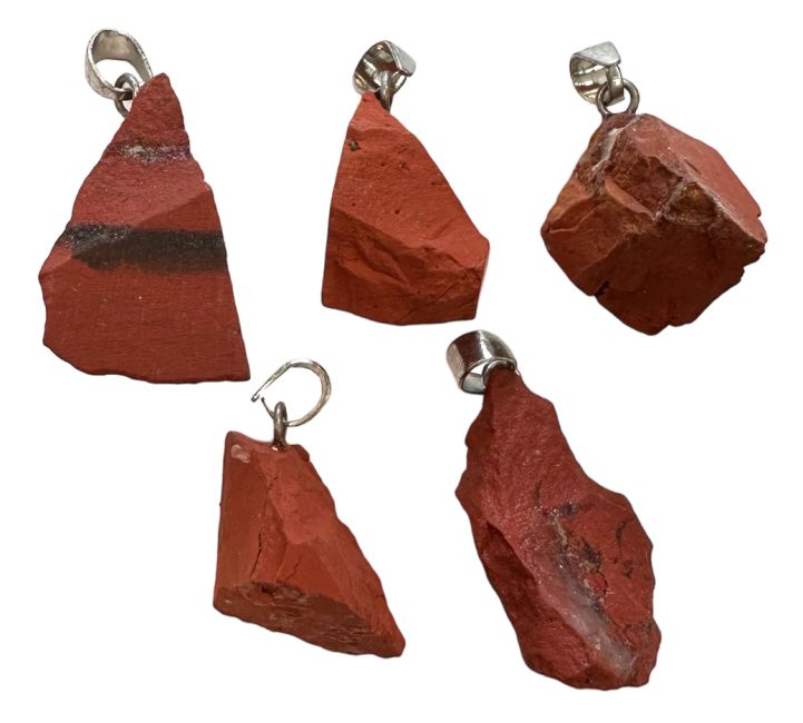 Colgante Piedra Bruta Jaspe Rojo A x5
