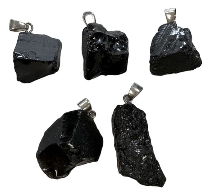 Colgante Piedra Bruta Obsidiana Negra A x5