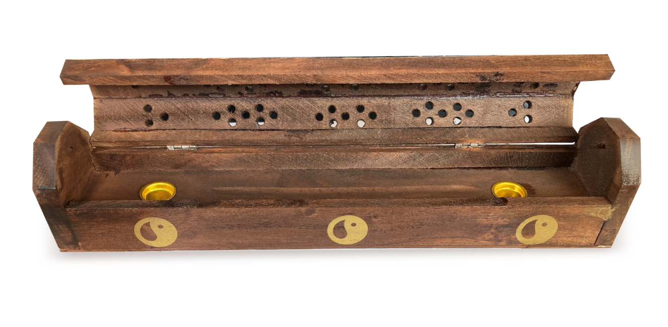 Porta incienso de madera Golden Tao / Yin Yang 30cm - 2pcs
