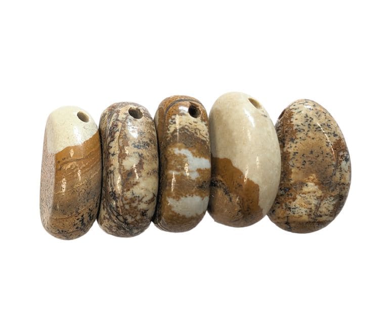 Colgante Piedra Perforada Jasper Paisaje A 20-30mm X 5