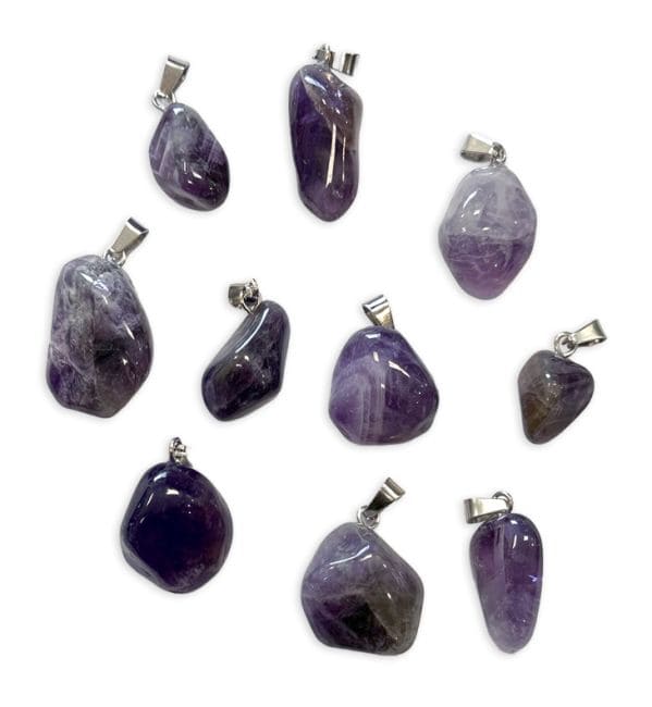 Colgante Amethyst Tumbled Stone A x10