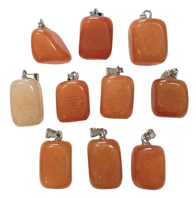 Colgante Aventurina Naranja Tumbled Stone A x10