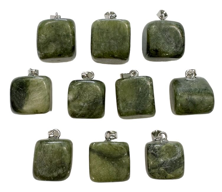Colgante de piedra laminada de jade nefrita x10