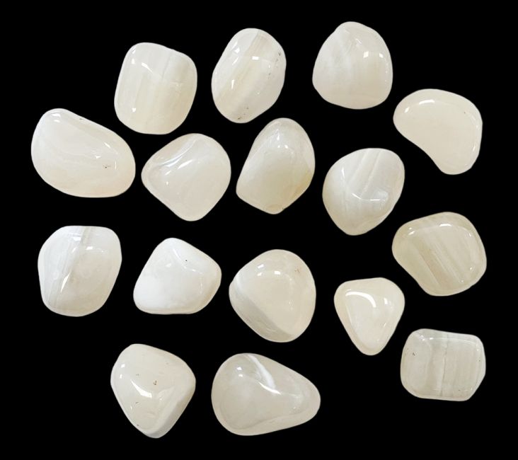 Agata blanca A piedras pulidas 250g