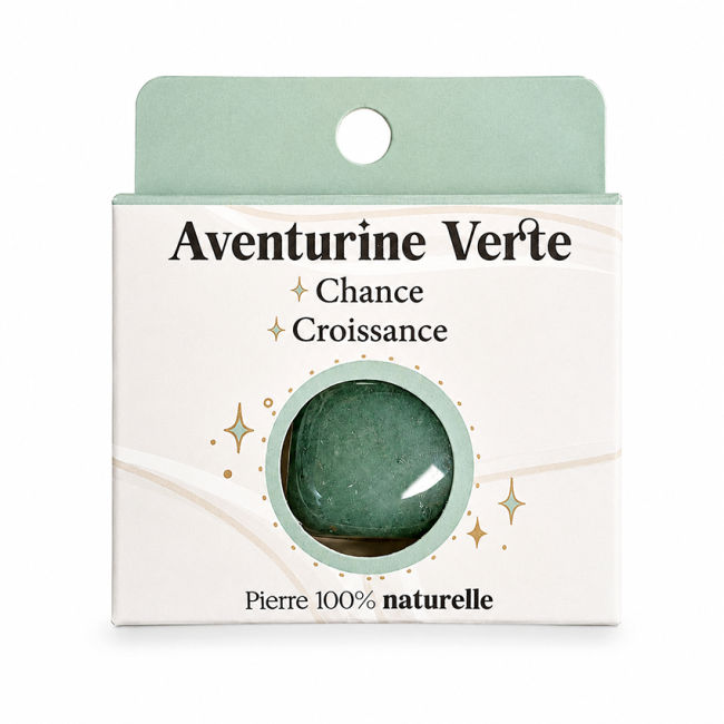 incienso en Aventurina Verde A Piedra Rodada en Caja 2-3 cm