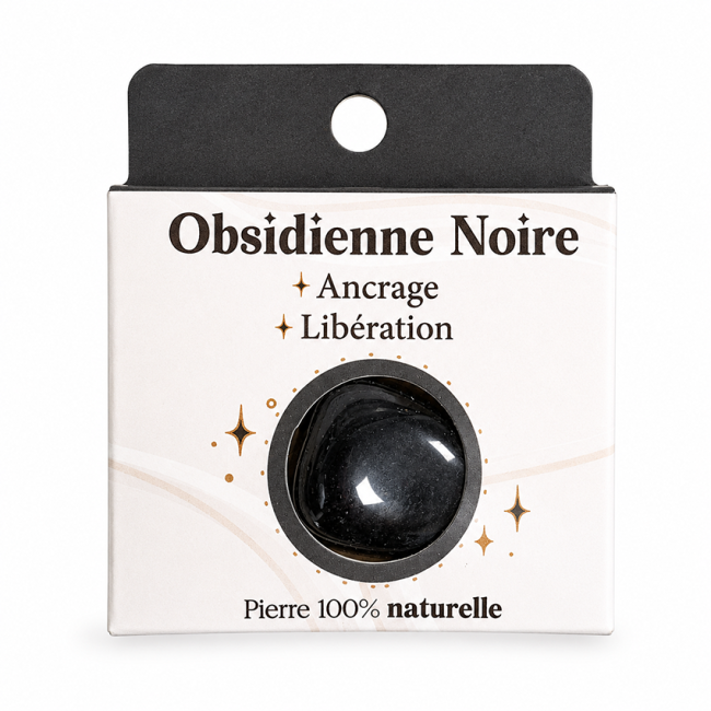 incienso en Obsidiana Negra A Piedra Rodada en Caja 2-3 cm