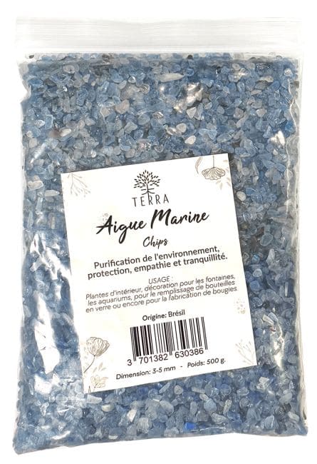 Aguamarina A+ Astillas de piedra natural 3-5mm 500g