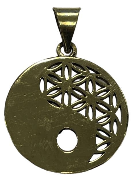 incienso en Colgante de latón flor de la vida ying yang 2.5cm