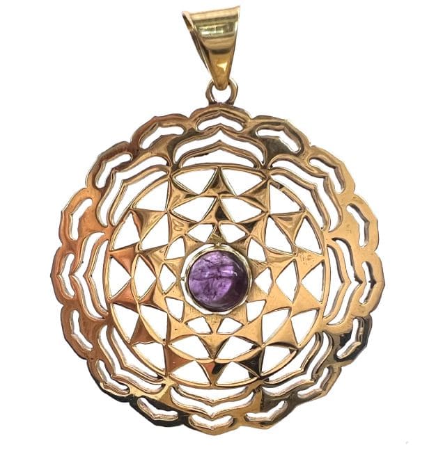 incienso en Colgante de bronce con piedra semipreciosa 4cm