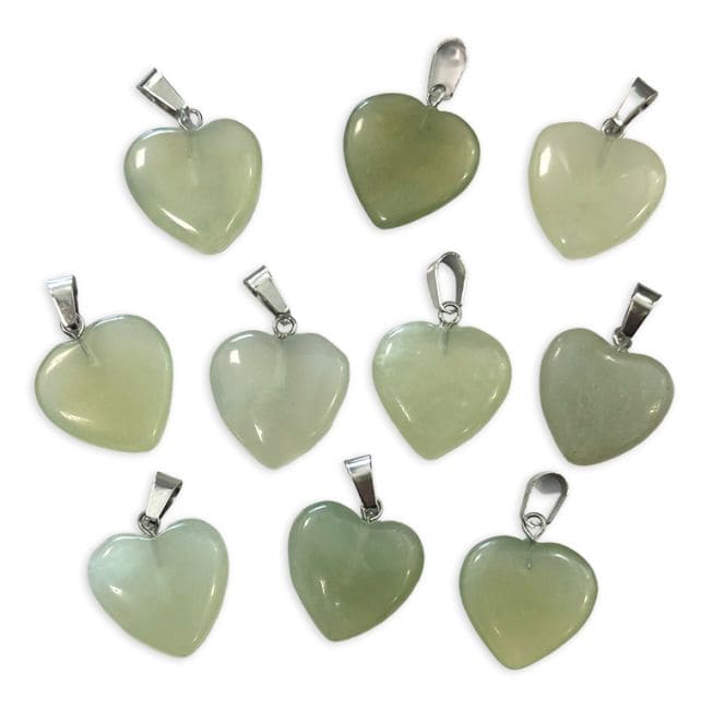 Colgante Corazón Jade Chino 20mm x10