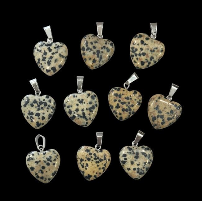 incienso en Colgante Corazón Jaspe Dálmata 20mm x10|es