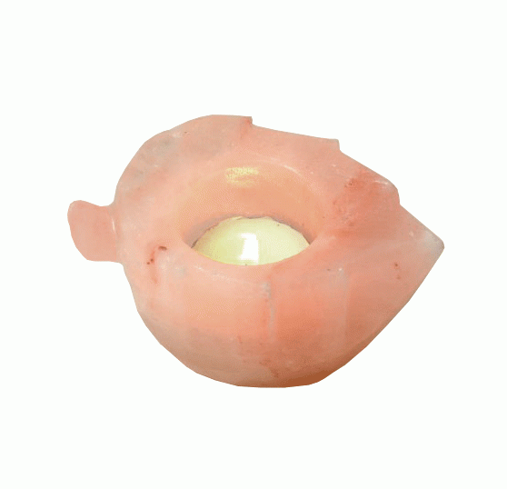 Candelabro de hoja de cristal de sal natural 400 g