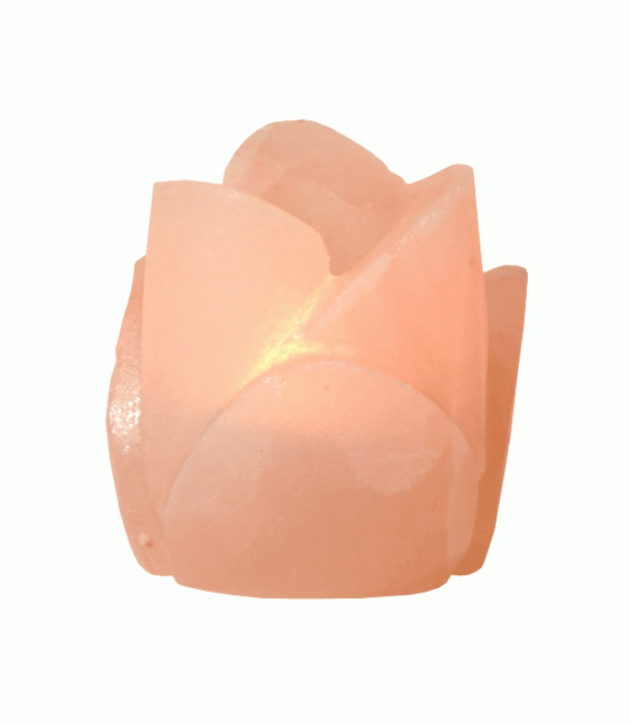 Candelabro de cristal de sal natural rosa 300 g