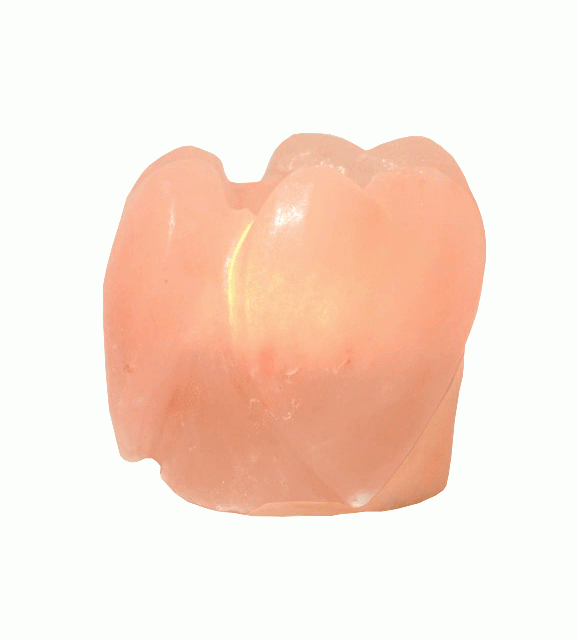 Candelabro de cristal de sal natural Tres Corazones 700g