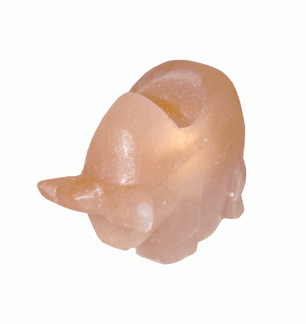 Candelabro de cristal de sal natural, diseño de toro, 1 kg