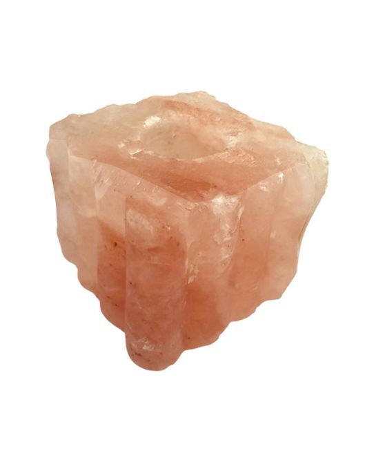 Candelabro de bambú con cristales de sal natural (1, 2 y 1,5 kg)