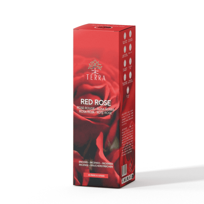 Incienso Terra Rose Rojo sin carbón 12grs