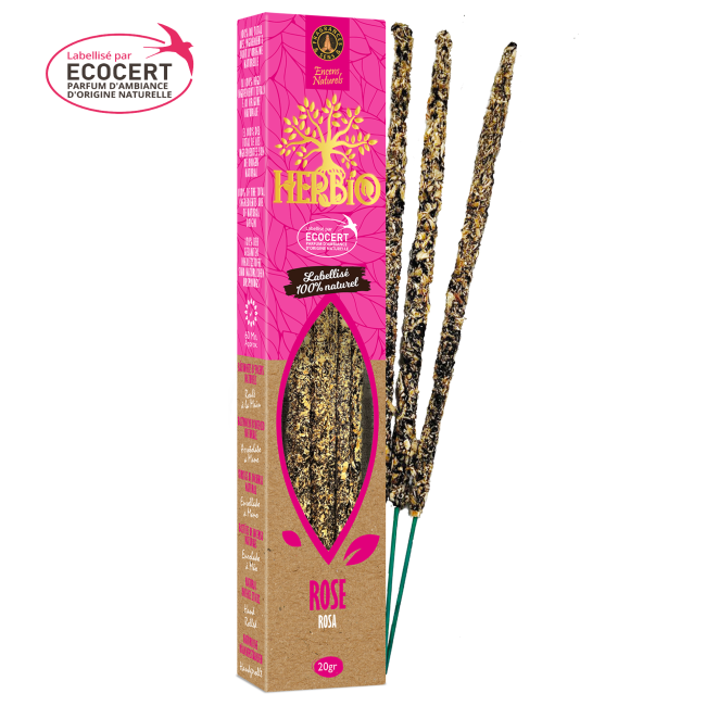 incienso en Incienso Difuminado Ecocert Herbio Rosa 20g
