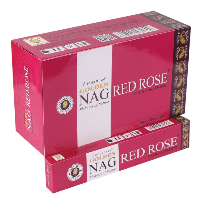 Incienso Vijayshree Golden Nag Rosa Roja 15g