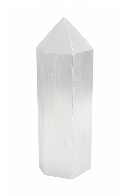 Torre Hexagonal de Selenita 12cm 350g