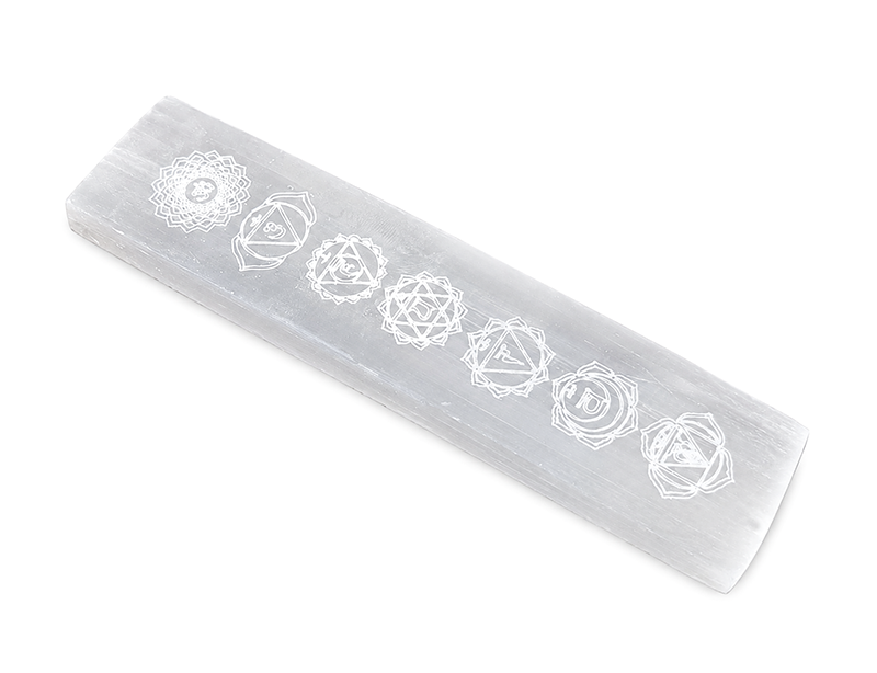 Regla de chakra de selenita de 15 cm y 100 g
