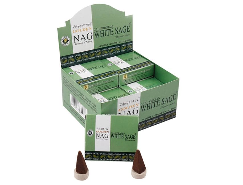 Conos de incienso Vijayshree Golden Nag White Sage