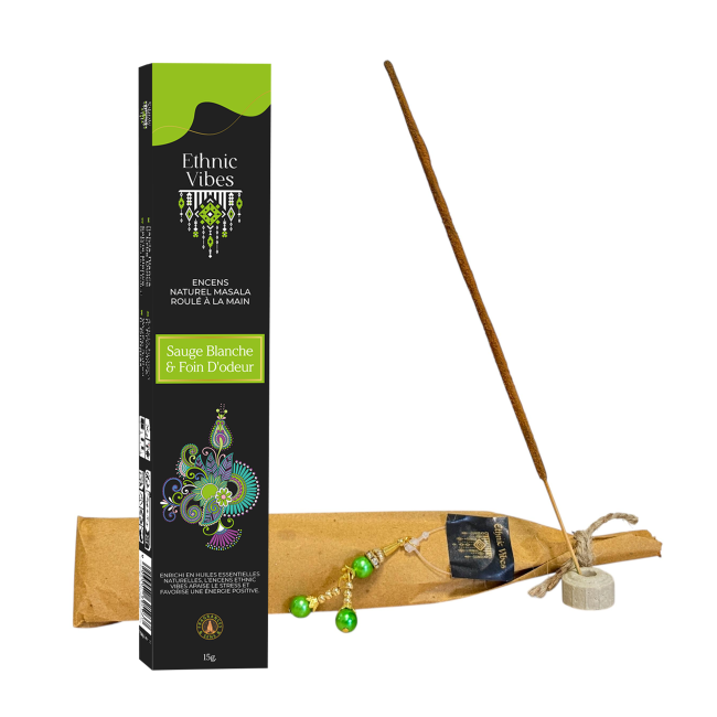incienso en Incienso Fragrances & Sens Ethnic Vibes Salvia Blanca & hierba dulce masala 15g|es
