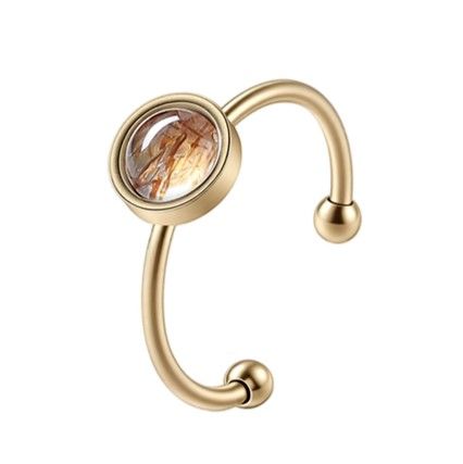 Anillo Super Seven Black – Acero inoxidable chapado en oro