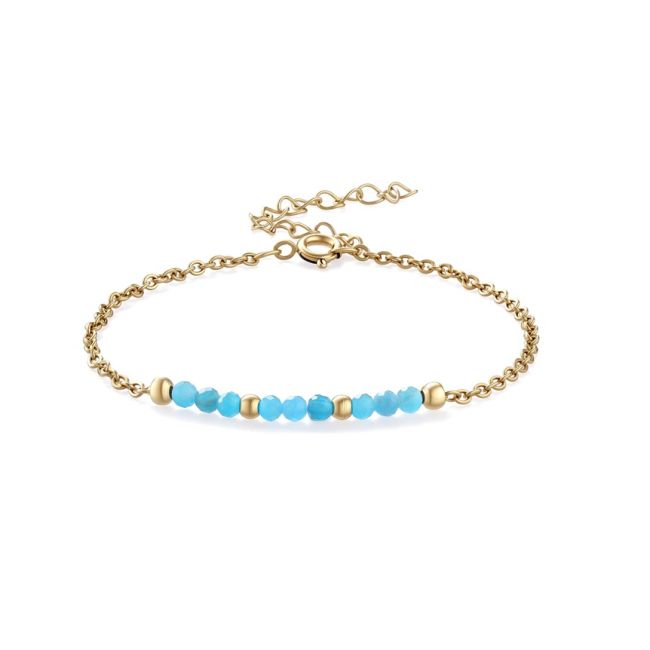 Pulsera de amatista – Acero inoxidable bañado en oro