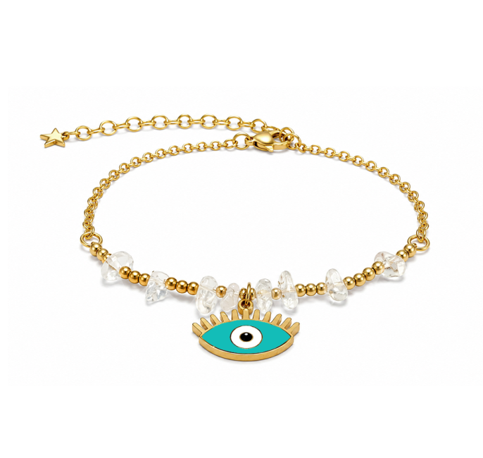 Pulsera de Protección de Cristal de Roca A – Mal de Ojo