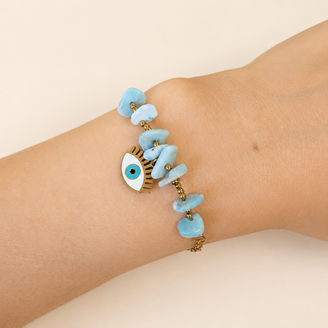 incienso en Pulsera de protección Larimar AA – Mal de ojo