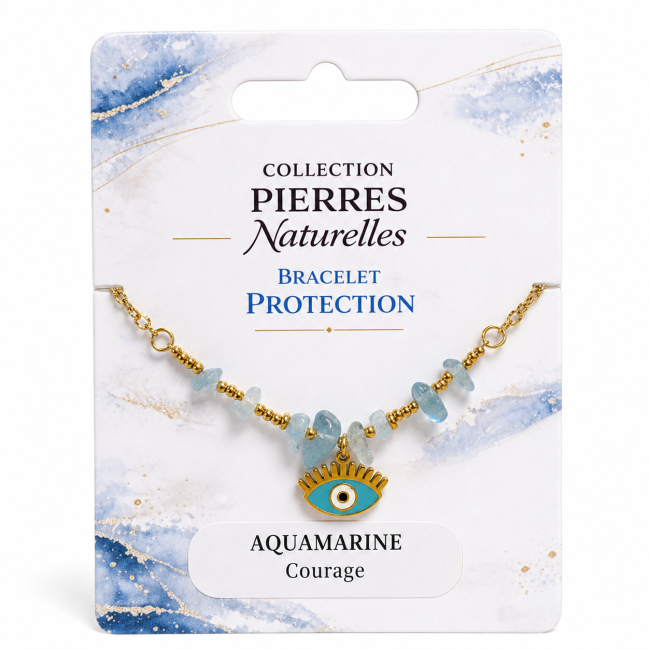 Pulsera de Protección de Aguamarina AA – Mal de Ojo