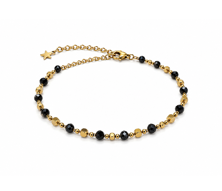 incienso en Pulsera Energía de Espinela Negra A – Perlas Doradas|es